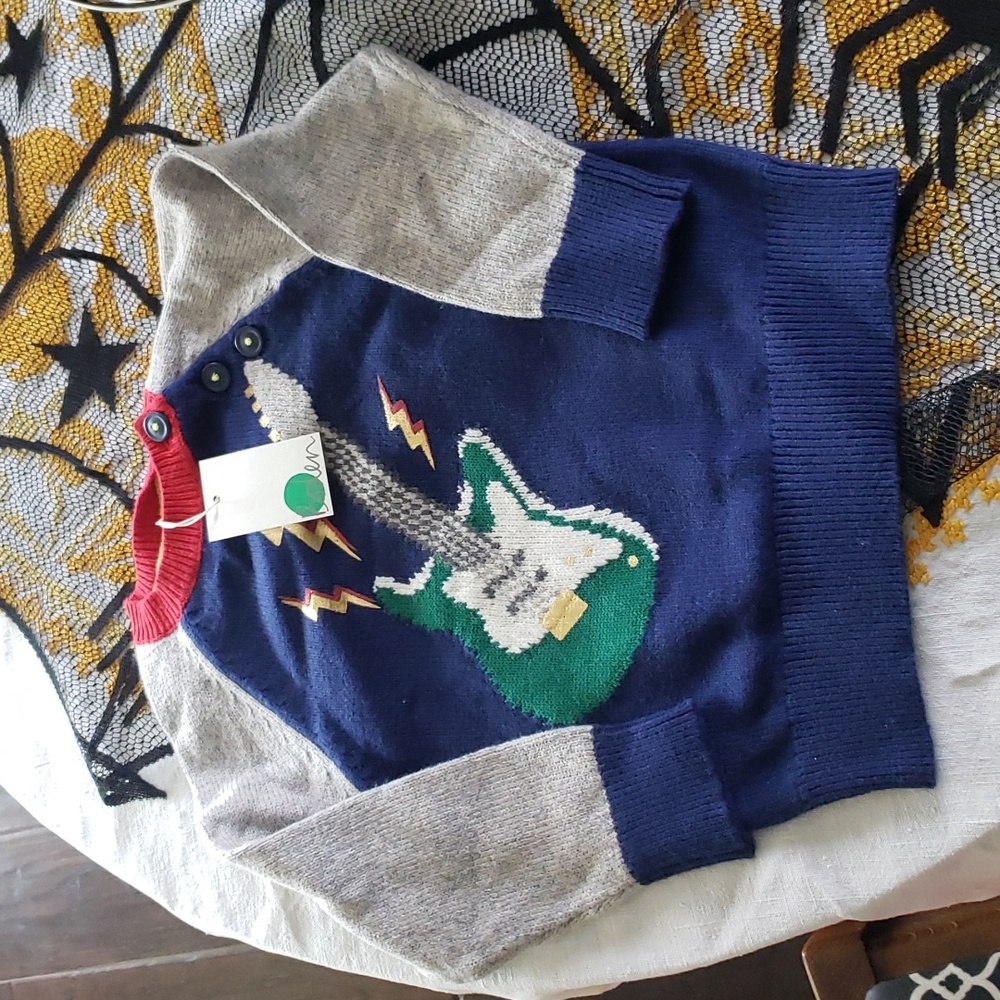 NWT mini boden guitar sweater 3-4y